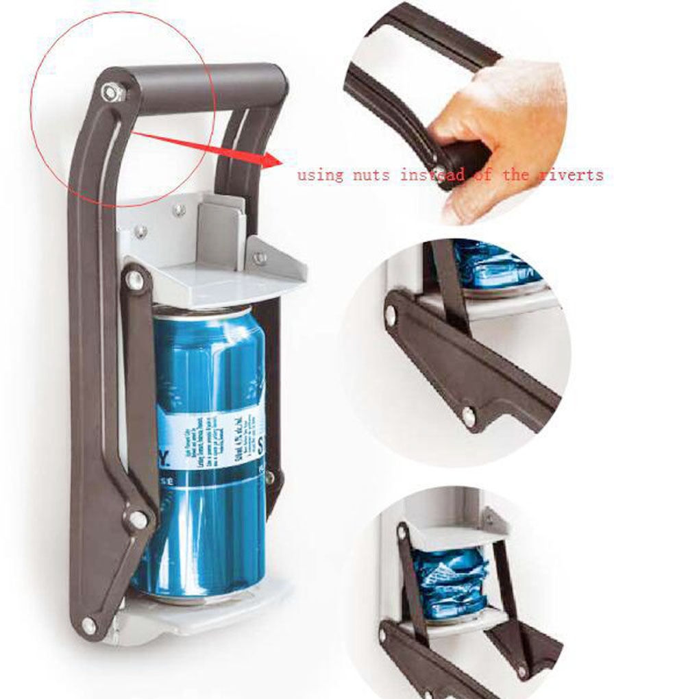 16oz 500ml stor dåse genbrug maskine krukke knuser vægmonteret press øl flaske bar åbner