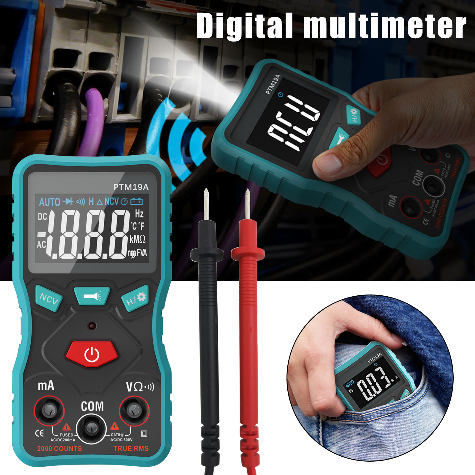 Digital Multimeter DC AC Voltmeter Bluetooth Wireless APP Control Tester S7