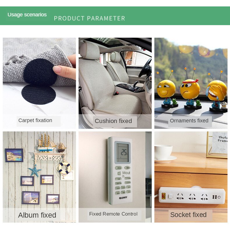 10PCS 3M Double-sided Adhesive Velcros Strong Self-adhesive Hook and Loop Tape nylon sticker velcros Glue for DIY fixing automob