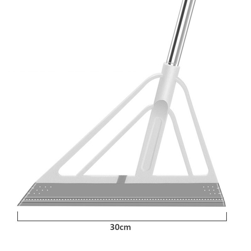 Rubber Broom Hand Push Sweeper Magic Broom Floor Wiper Squeegee for Floor Cleaning Floor Squeegee Sweeping Brush Pet Hair Broom: White 30cm