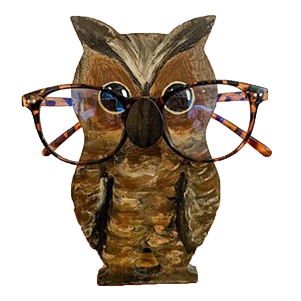 Porte-lunettes en bois sculpté à la main, support de lunettes de soleil, décoration de la maison,: Owl