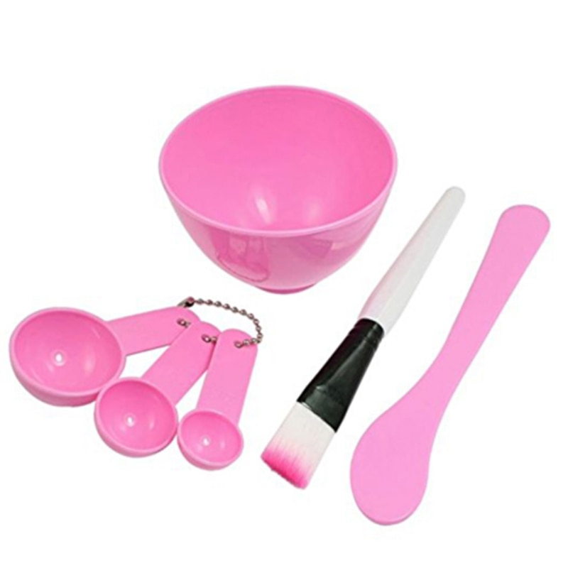 Diy hjemmelavet maske skål måler skeer børste apparater sæt pink til kvinder pleje