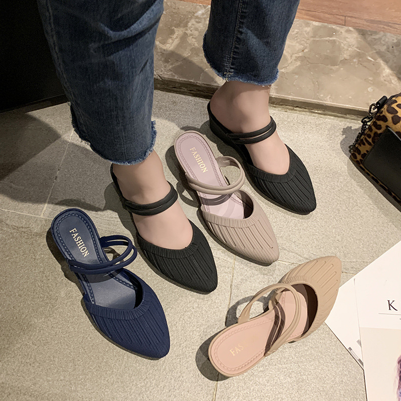 Lenteproducten sandalen met dubbele functie, veelzijdige, schuine hak, gesloten teen, kunststof antislip jelly damessandalen