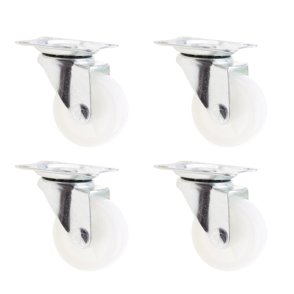 Ruedas giratorias para muebles, rodamientos de bolas de 40mm, color blanco, 4 unidades