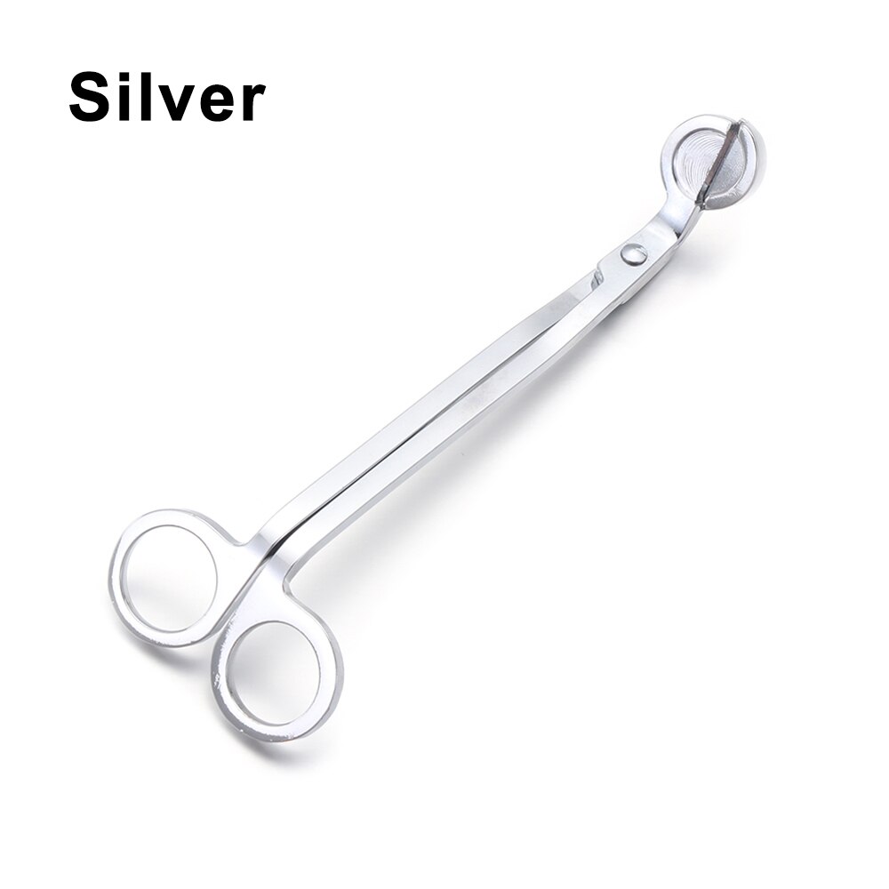 Rustfritt stål lys trimmer saks dipper olje lampe trim cutter lys krok klippeverktøy 175*57mm: Sølv