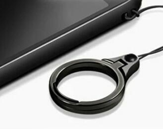 Universele Metalen Lanyard Voor Sleutels Telefoons Strap Voor Iphone 7 Plus 8 6S Keycord Lanyards Vinger Mobiele Houder Stand accessoires: black