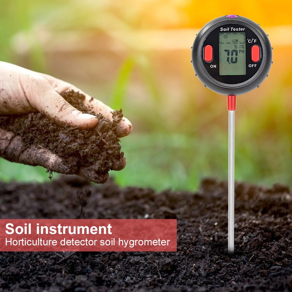5 in 1 Digital PH Meter Soil Moisture Monitor Soil Temperature Humidity PH Meter Moisture Light Intensity Tester For Garden