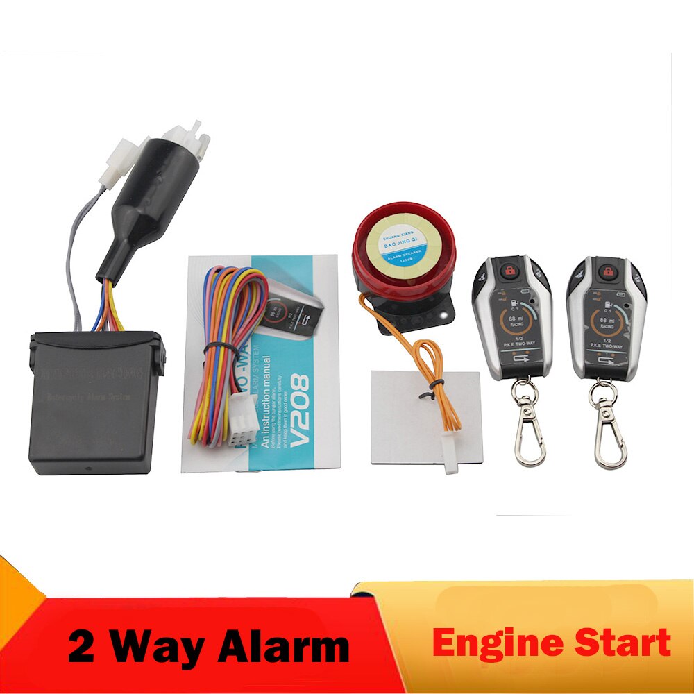 PKE Two Way Motorcycle Scooter Alarm System Anti-theft Security Burglar Alarm Moto Bike Remote Engine Start Alarm Warner