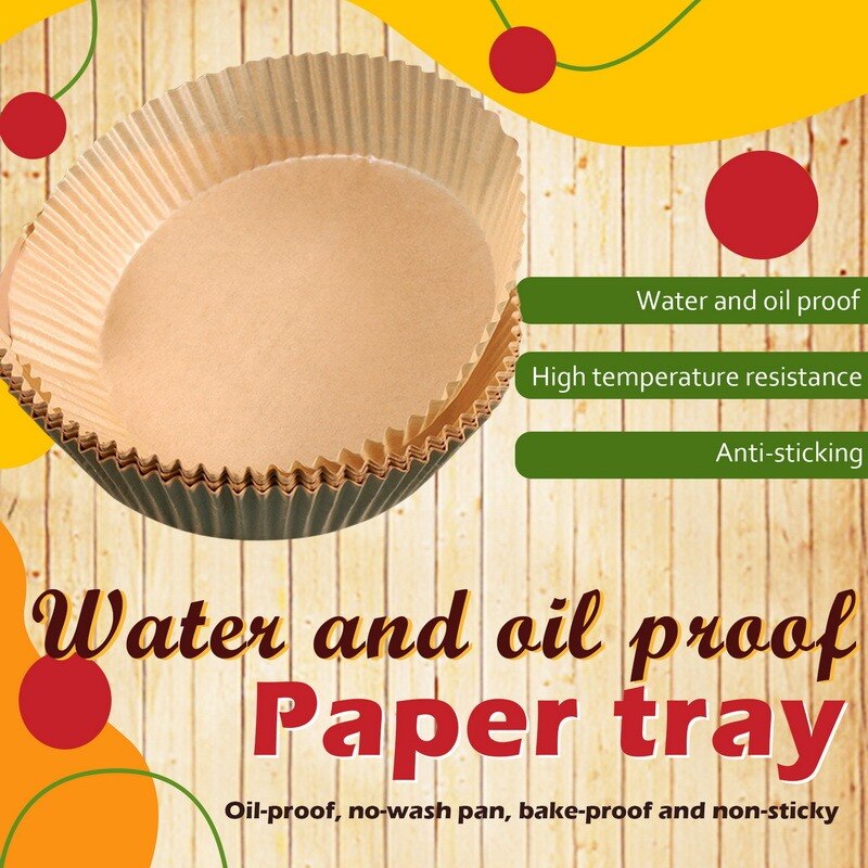 Freidora de aire con revestimiento de papel desechable, molde de pastel de forma redonda, moldes para hornear magdalenas, utensilios de cocina para hornear, DIY, 50/100 piezas