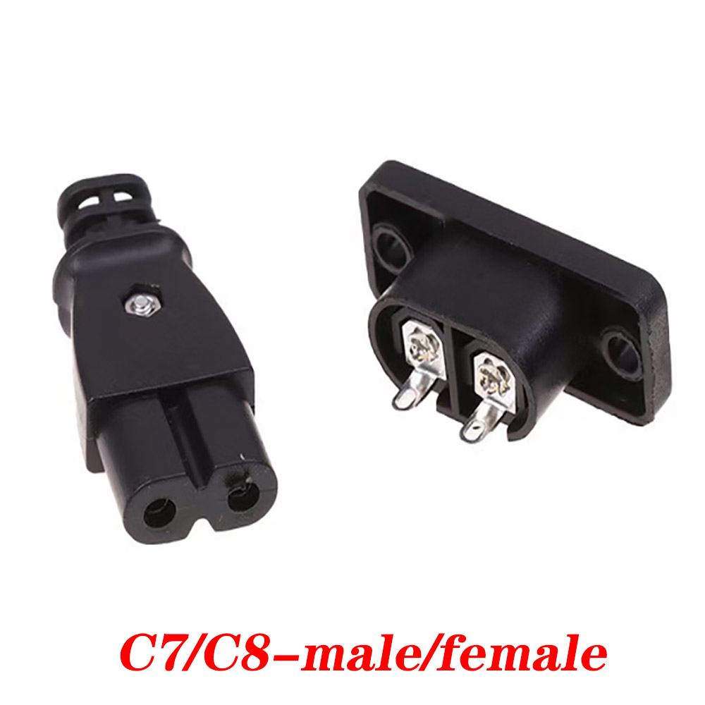 1-5 stuks  c8 mannelijke stopcontacten  c7 vrouwelijke stekkers stopcontact ingebouwde elektrische connector connector 35mm*15mm ac 2.5a 5a 250v