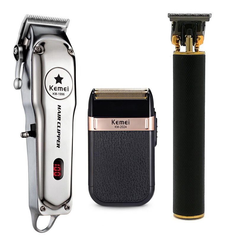 KM-2024/1996/1971B Kemei Alle Metall Professionelle Elektrische Haar Clipper Wiederaufladbare Haar Trimmer Haircut Rasur Maschine