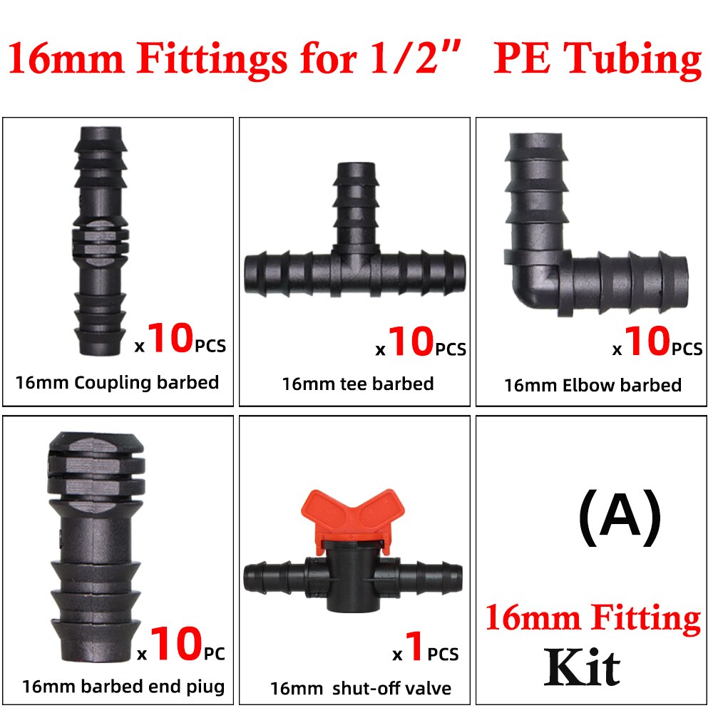 16Mm Pe Tubing Prikkeldraad Fittings Kit Tuin Drip... – Grandado