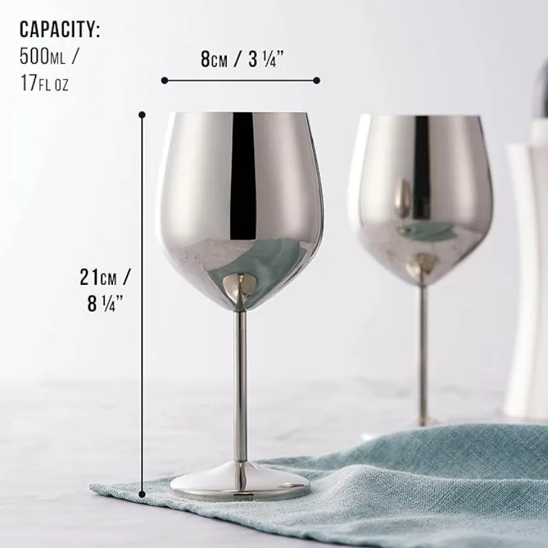 Verre à vin en acier inoxydable, verre à champagne, verre à whisky, gobelet en métal , verre à vin rouge, type tonneau, degré de chute, 3 pièces