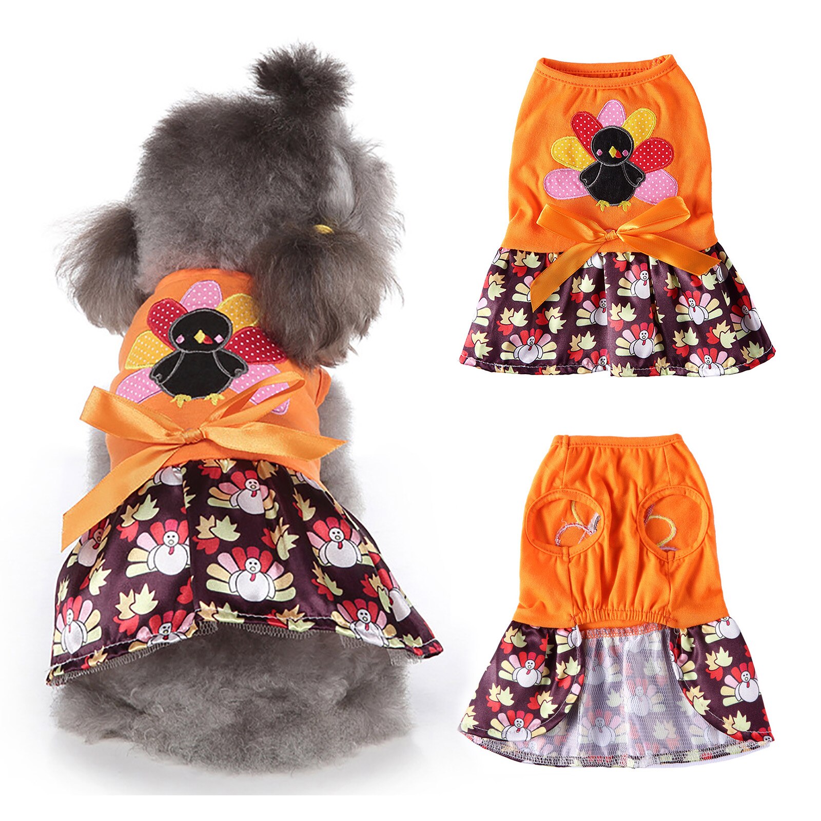Ropa con falda de calabaza para perro, abrigo para mascota, chaqueta para Bulldog Francés, Chihuahua, disfraz de Halloween, suministros para mascotas