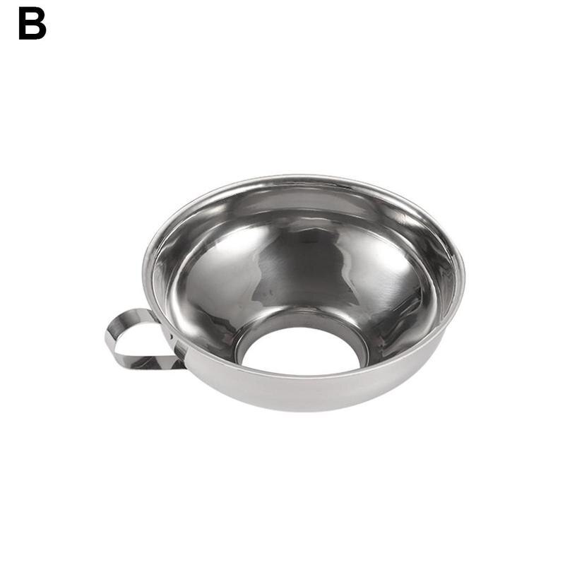 Embudo de boca ancha de acero para preparación de ensaladas, embudo grueso de calibre, herramienta de cocina, fugas de aceite: B