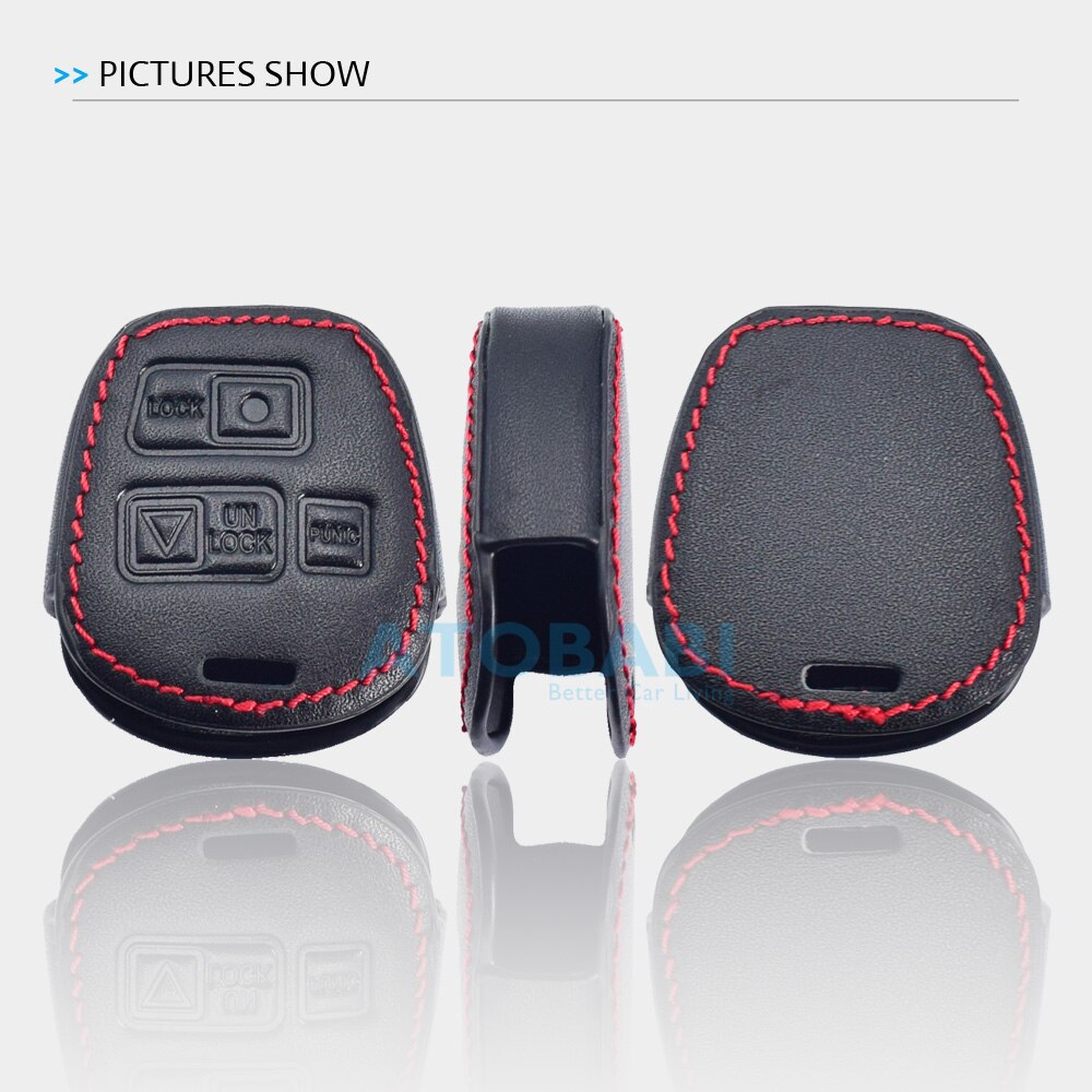 Leather Car Key Case 3 Buttons Remote Control Fobs Protector Cover For Lexus RX300 1999-2003 / GX470 2003 / LX470 2003-2007