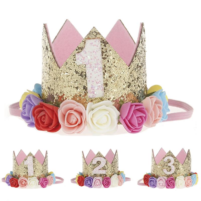 1pc Happy First Birthday Party Hats Decor Cap One Birthday Hat Princess Crown 1st 2nd 3rd Year For Pets Dogs Cats Hairband