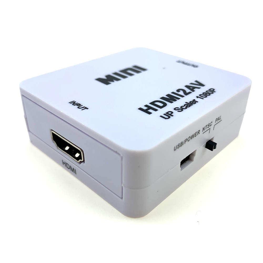 HDMI TO AV Scaler Adapter HD Video Converter Box HDMI to RCA AV/CVSB L/R Video 1080P HDMI2AV Support NTSC PAL