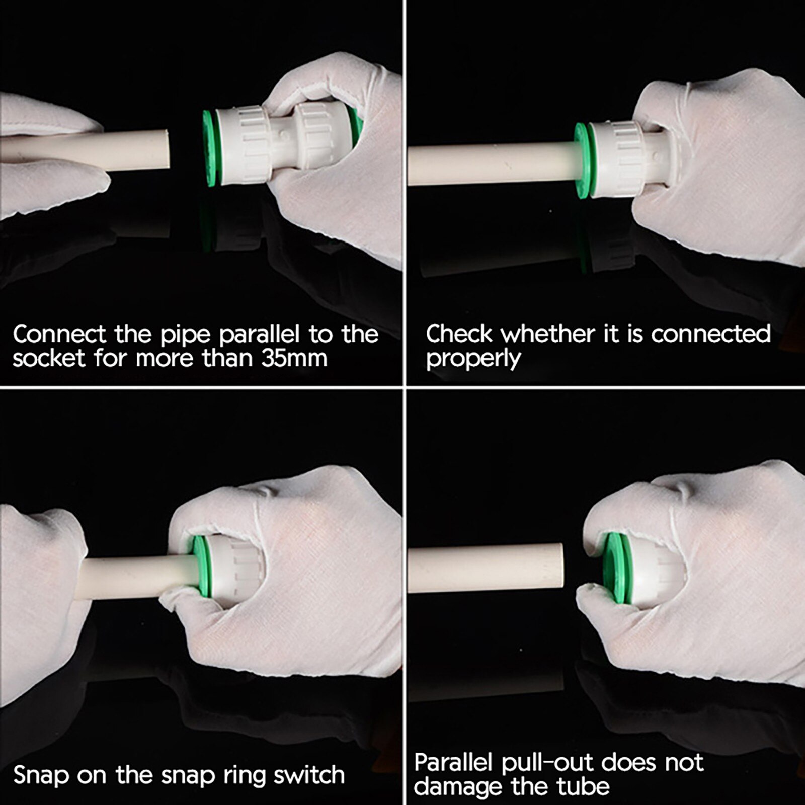 25* Stretch Connector Water Pipe Fittings Materials Length Double Ring Cleaning Replacement Stretch Connector Water Pipe