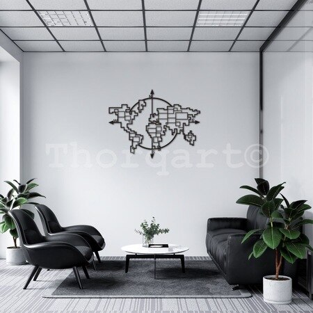 Origin World Map Iron Picture Frame Photo Frames Metal Grids Map Decoration 30postcards Picture Display Wall Hanging Living Room