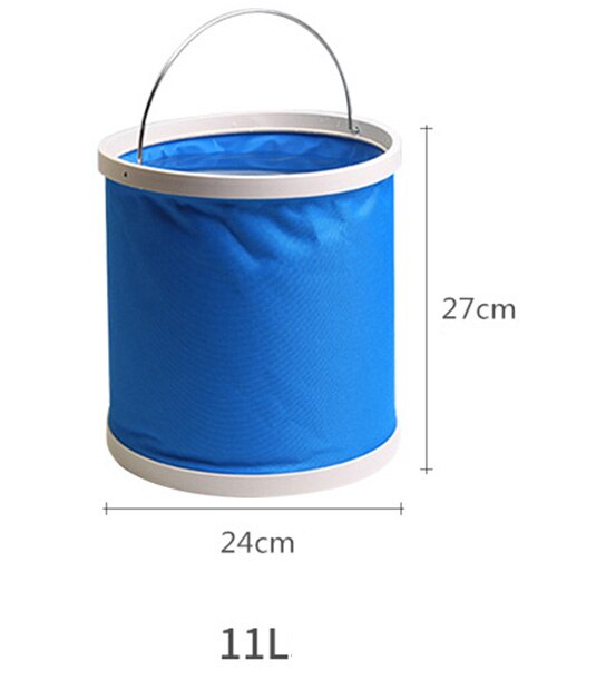 Folding Bucket car travel fishing large portable retractable washing bucket brush car compression bucket: 11L