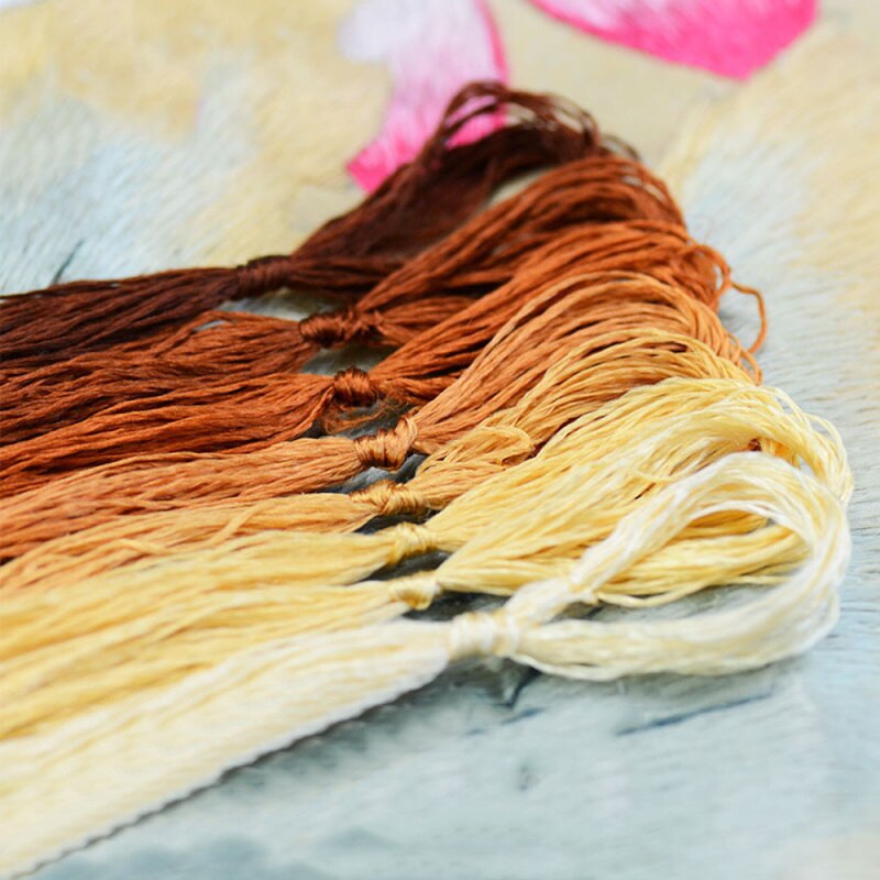 Fil de broderie dégradé coloré, 8 pièces/paquet, fournitures de fils à coudre artisanaux faits à la main pour bricolage, point de croix: 4