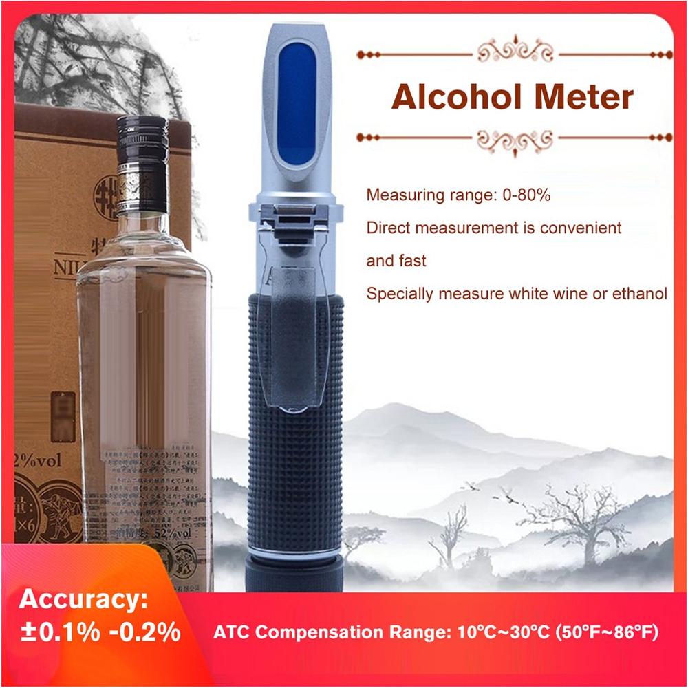 0-80% Professionele Alcohol Wijn Refractometer Alcohol Meter Ebullioscope Concentratie Meter Oenometer Alcoholmeter