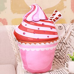 Oreiller en peluche rose pour tasse, Fruits, cerises, Biscuit, Cholocate, cœur rouge, gâteau, décoration pour dames pour filles: L Biscuit stick