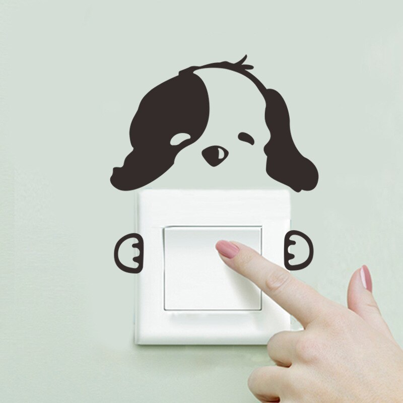 Słodkie zwierzaki słoń kot Panda żyrafa naklejka na wyłącznik światła wymienny naklejka ścienna dla dzieci przedszkole dla dzieci Home naklejka Murla Decor: Fioletowy