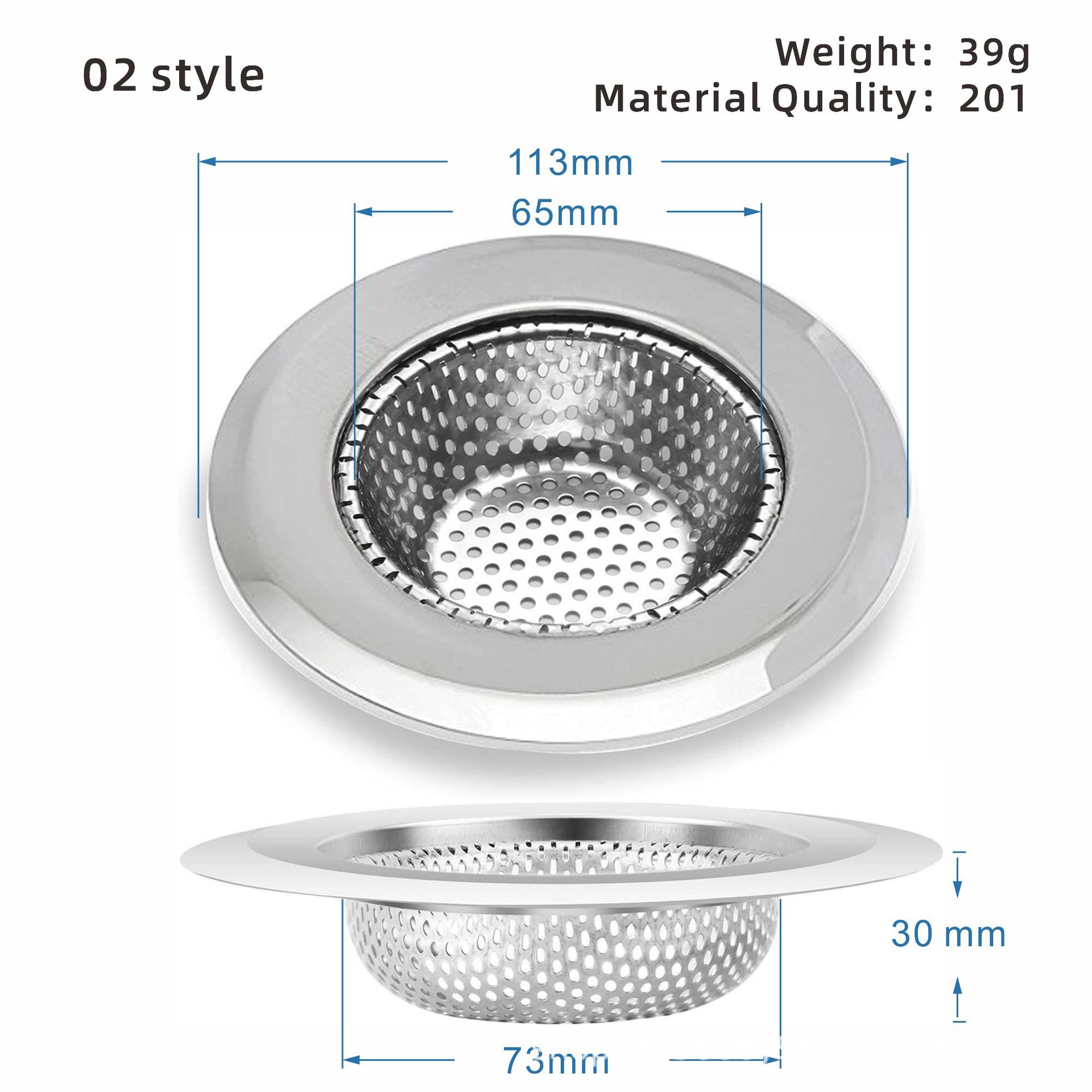 Universele gootsteen rioolzeef wastafel afvoer stop RVS gootsteen afvoer plug filter badkamer vloer afvoer keuken accessoire: Oranje