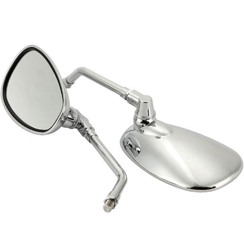 Universele chromen achteruitkijkspiegels (10mm stuks) voor motorfietsen, crossmotoren, scooters, e-bikes, cafe racers, zijspiegels en accessoires.