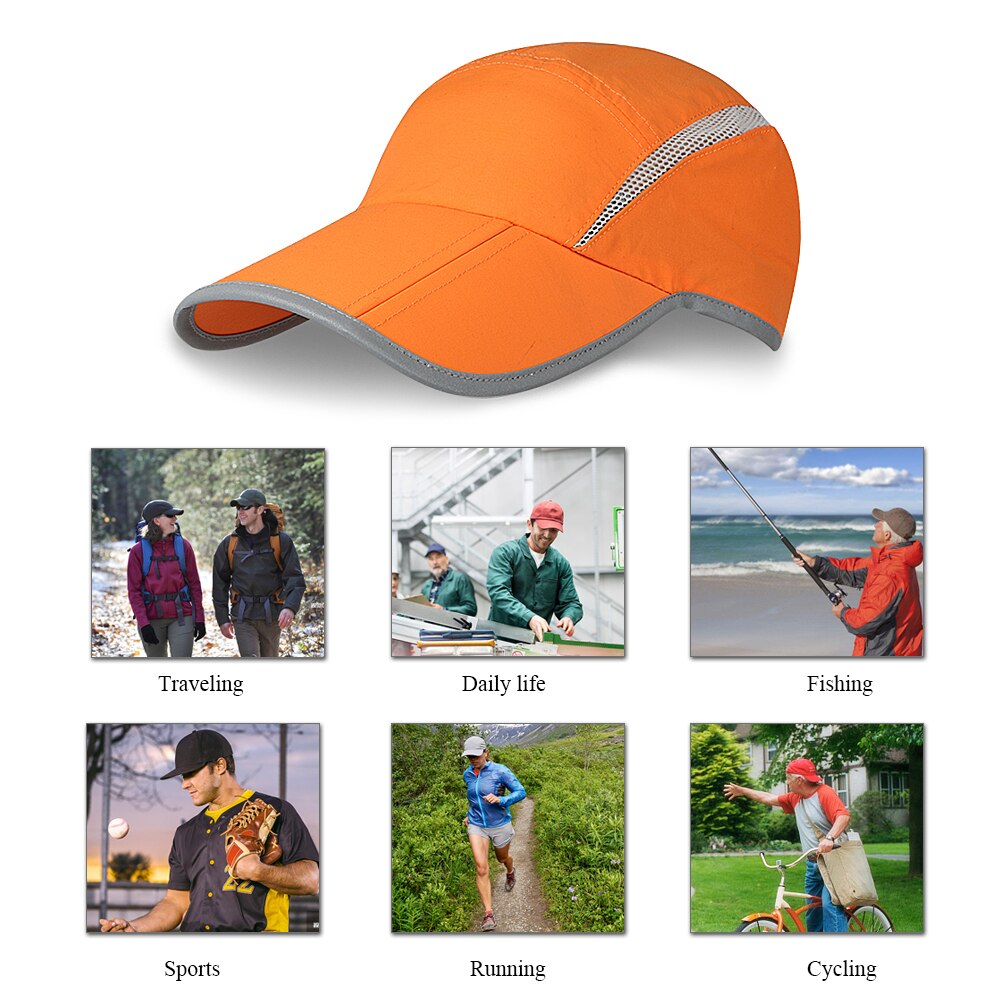 Men Women Quick Dry Sports Baseball Hat Lightweight Breathable Outdoor Sun Cap for Fishing Cycling Hiking