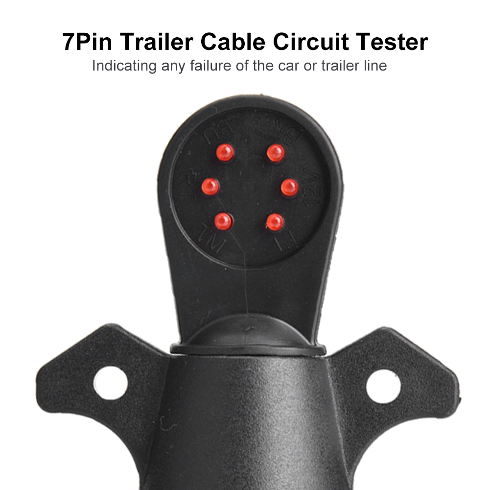 Trailerstik tester 12v 7 pin flad tester trailer stik anhænger lys ledningskabel kredsløb stik stik tester til auto trailere