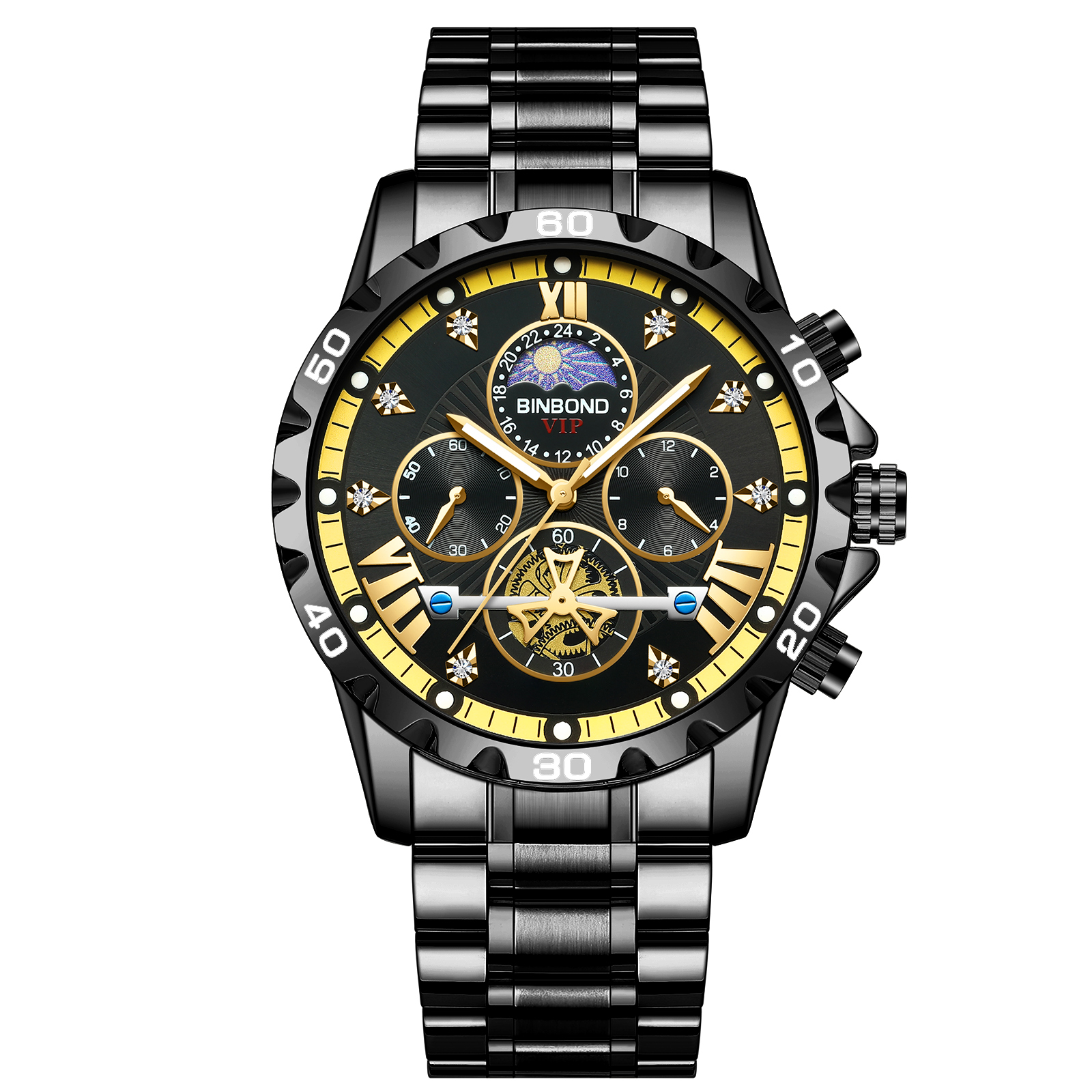 2024 Luxe Automatische Mechanische Horloge Voor Mannen Holle Tourbillon Waterdicht Lichtgevende Datum Week Rvs Heren Horloges: Rose