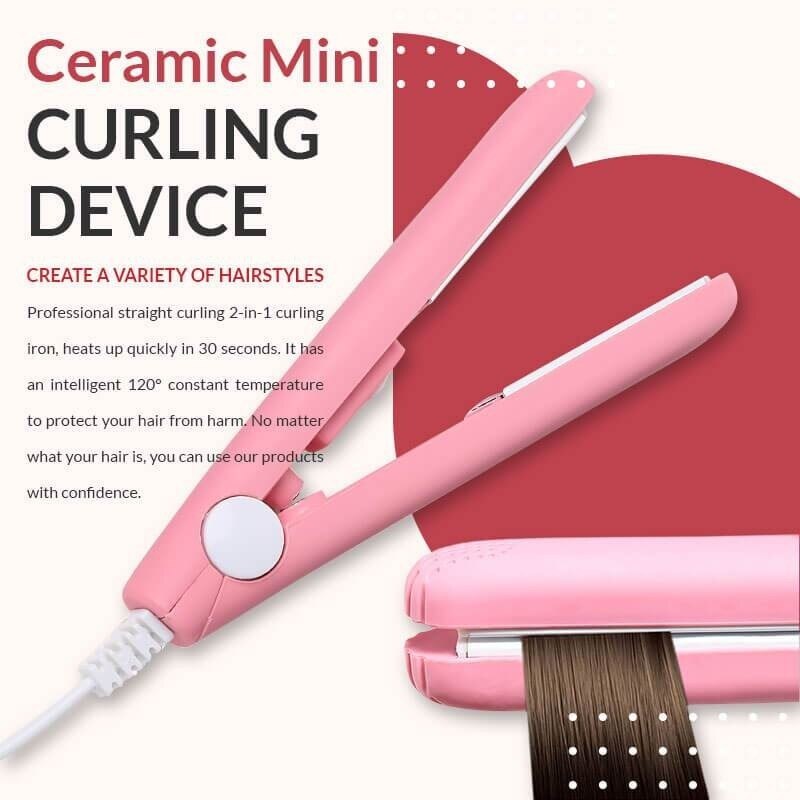 Mini Travel Hair Straightener Voltage Ceramic Tourmaline Ionic Flat Iron for Fine/Short Hair, Portable Straightener Iron