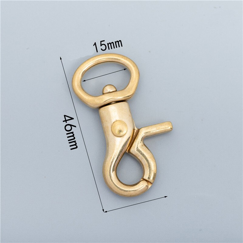 Meetee 2/5Pcs 8-25mm Solid Brass Buckle Bag Lobster Clasp Swivel Trigger Clips Dog Snap Buckles Strap Clamp Hang Hook Accessory: 2Pcs / AP528-Brass-15X46mm