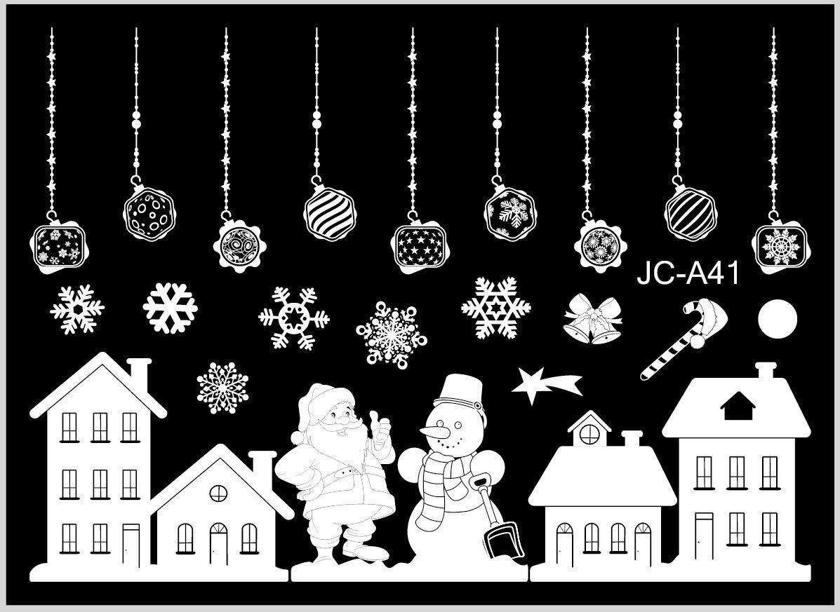 Xmas Christmas Window Decorations Stickers Snowflake Removable Home Decor US AG: Sky Blue