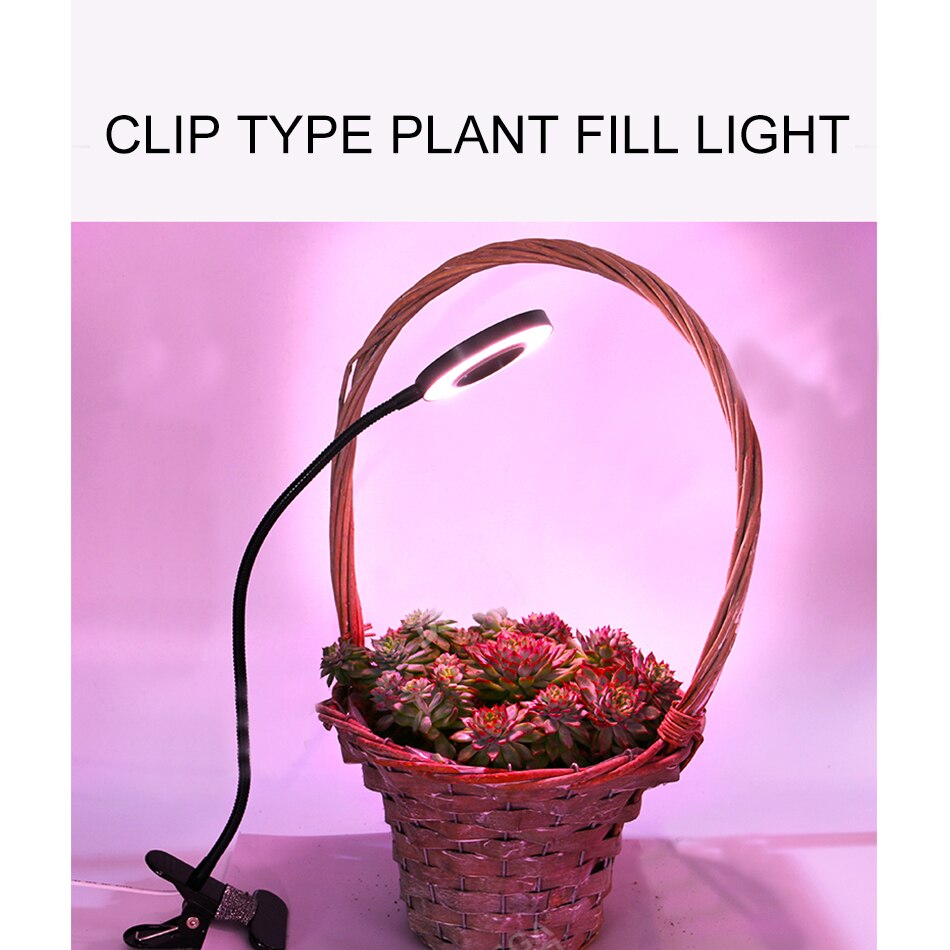 Jy-ve led kasvitäyttövalo täyden spektrin kasvulamppu kukka orkidea mehevä bonsai työpöytäklipsi