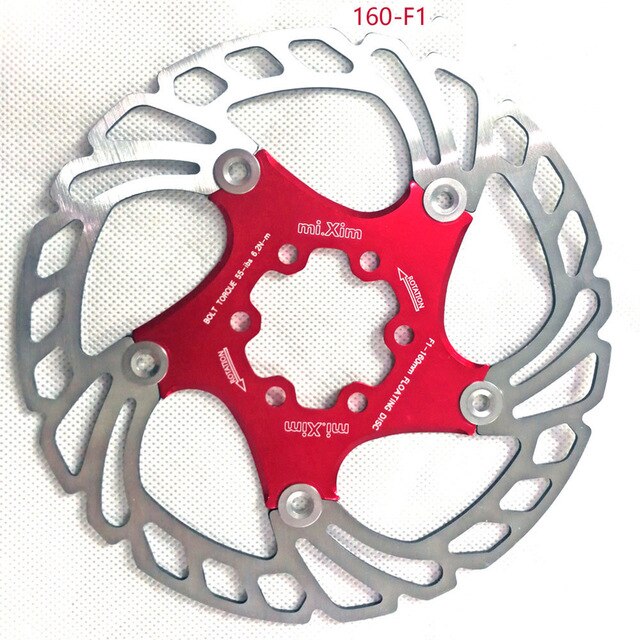 Bicycle Brake Disc Floating Rotor MTB Gravel Road Bike 140/160/180/203mm Mountain Bike Hydraulic Disc Brake Bike Parts: Red 160mm