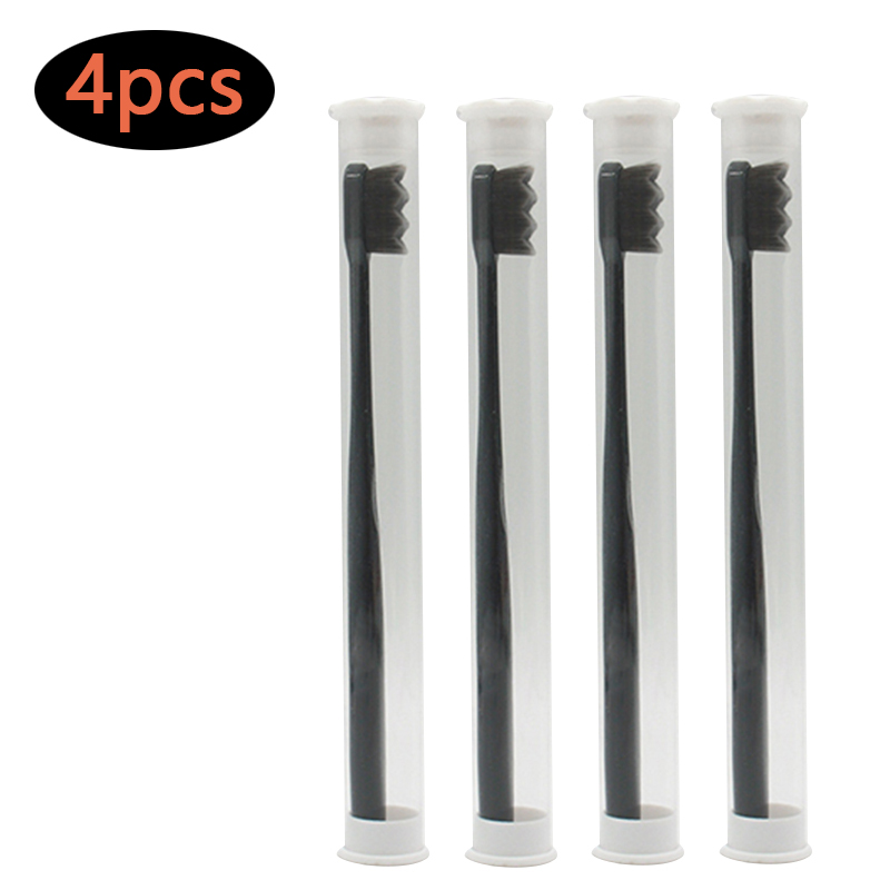 Ensemble de 4 brosses à dents Ultra-fines souples, millions de Nano soies, pour adulte, nettoyage en profondeur, Portable, voyage, soins buccaux: B03