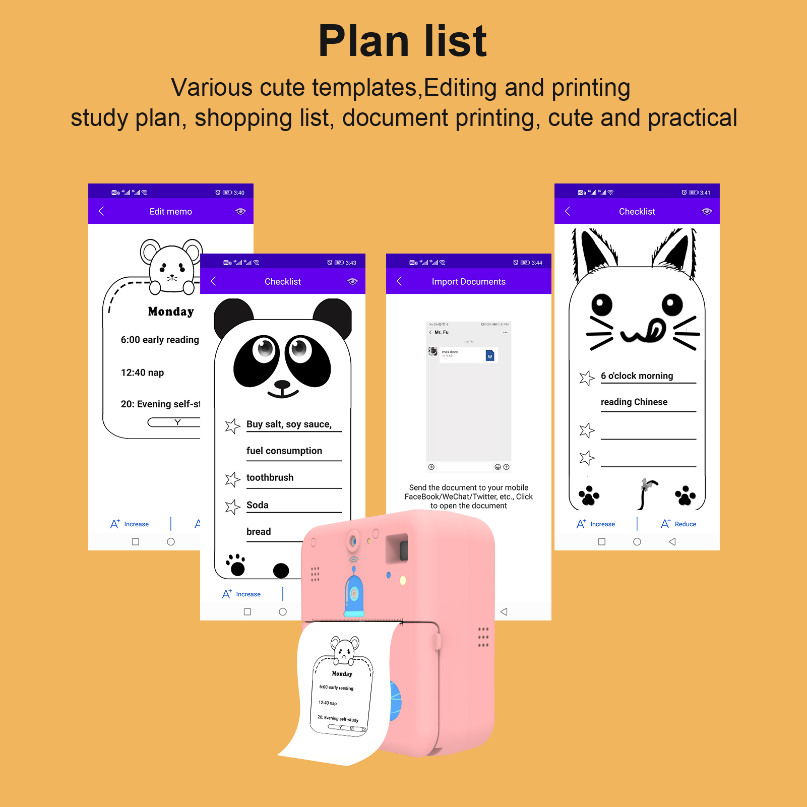 Mini Pocket Printer Camera Instant Print Portable Thermal Printing Machine Wireless BT Connection for Picture Label DIYHandcraft