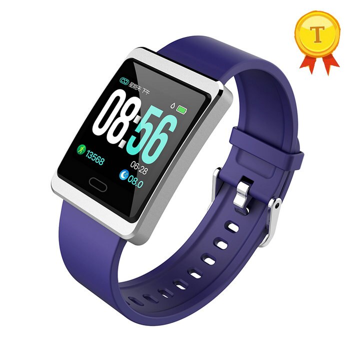 Beste om te trouwen nieuwste hartslag activiteit slaapmonitor siliconen armband horloge slimme armband slimme band voor vrouwen: Blauw