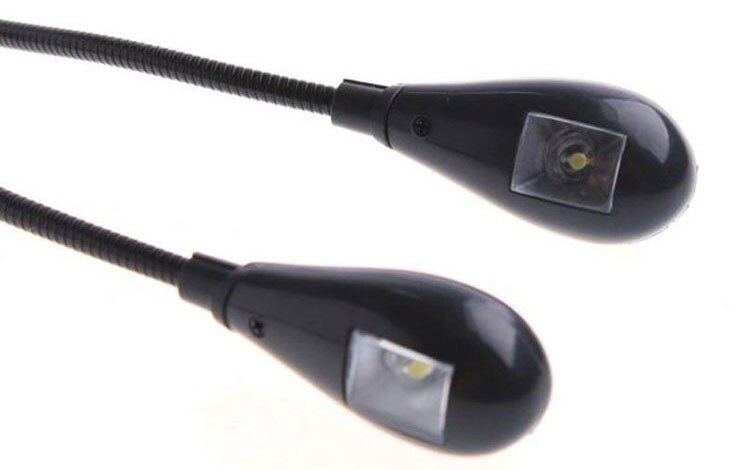 LED Lesen Lampe Dual Arme 2 LEDs flexibel Buch Blatt Musik Stehen Licht Lesen Licht Schüler Schlafsaal Lichter Mit Clip