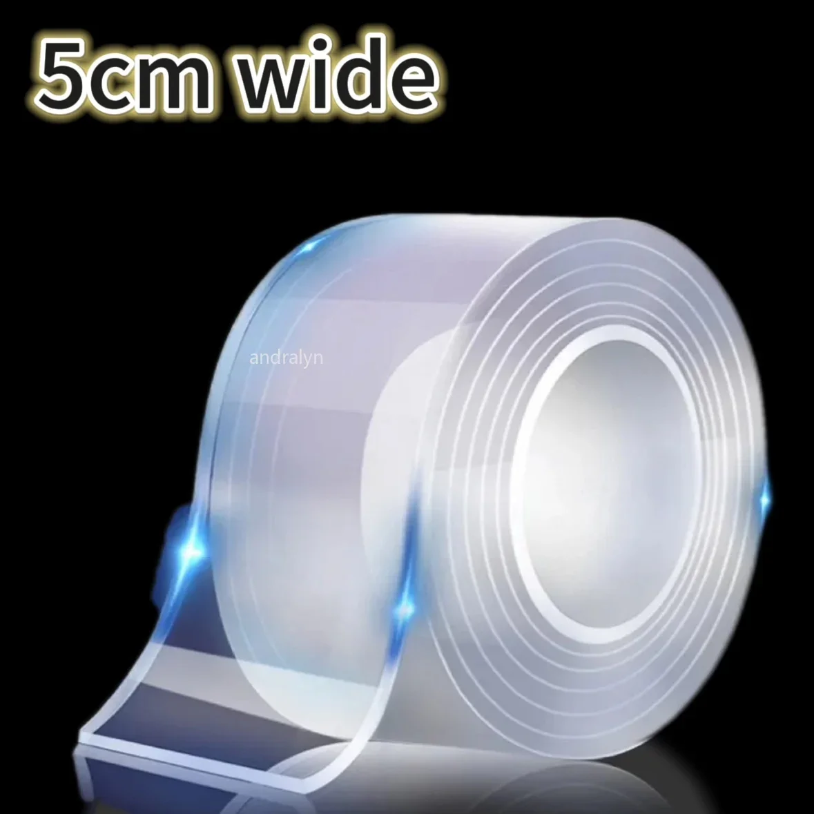 Nano tape super stærk dobbeltklæbende tape gennemsigtig genanvendelig vandtæt tape varmebestandig badeværelse boligindretning: Champagne / 50m