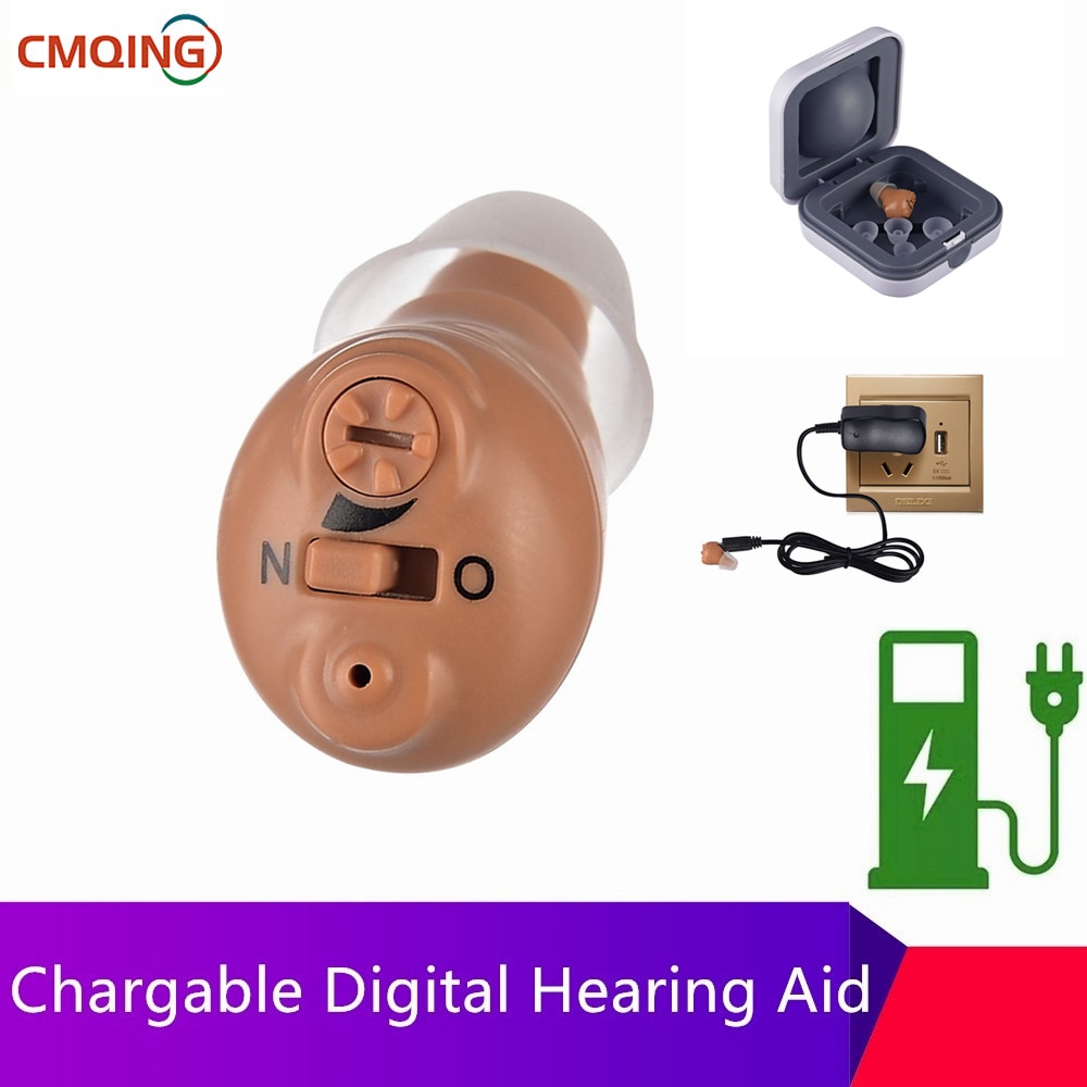 Mini audífono CIC recargable para ancianos, amplificador de sonido Invisible, bueno como el audífono Siemens