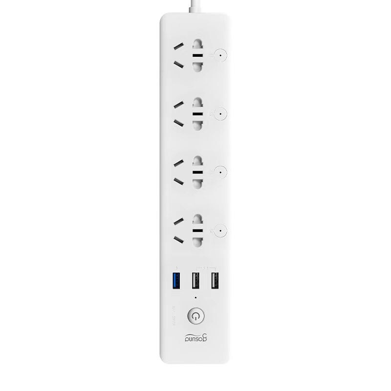 Gosund-regleta inteligente CP5 para Xiaomi Mijia, control de voz por WIFI, interruptor de sincronización con 4 salidas y cargador USB 3, 18W, 1,8 M, rápido: White AU