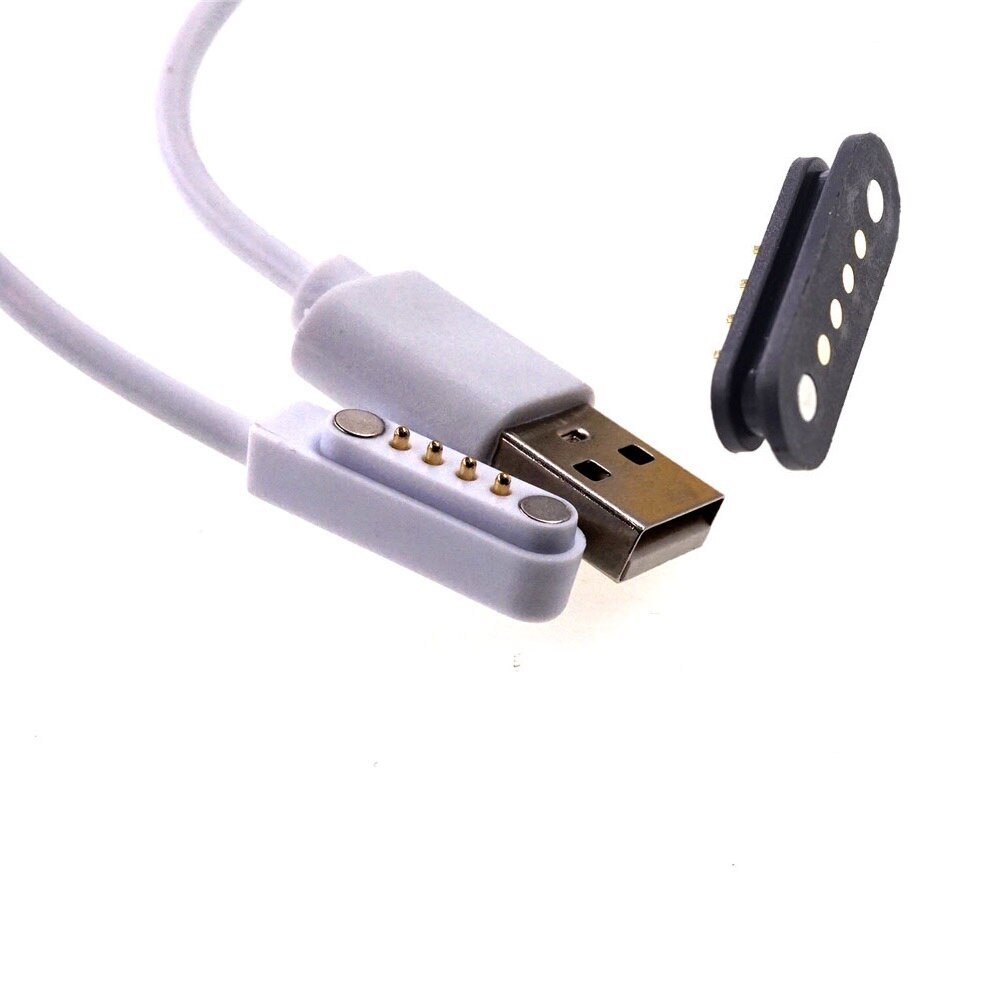 2 sarjaa magneettinen pogo pin liitin 4 pin usb kaapeli lataus tiedonsiirto tyyppi uros 600mm naaras pcb magneetteja 4 asentoa kosketin: Valkoinen suora