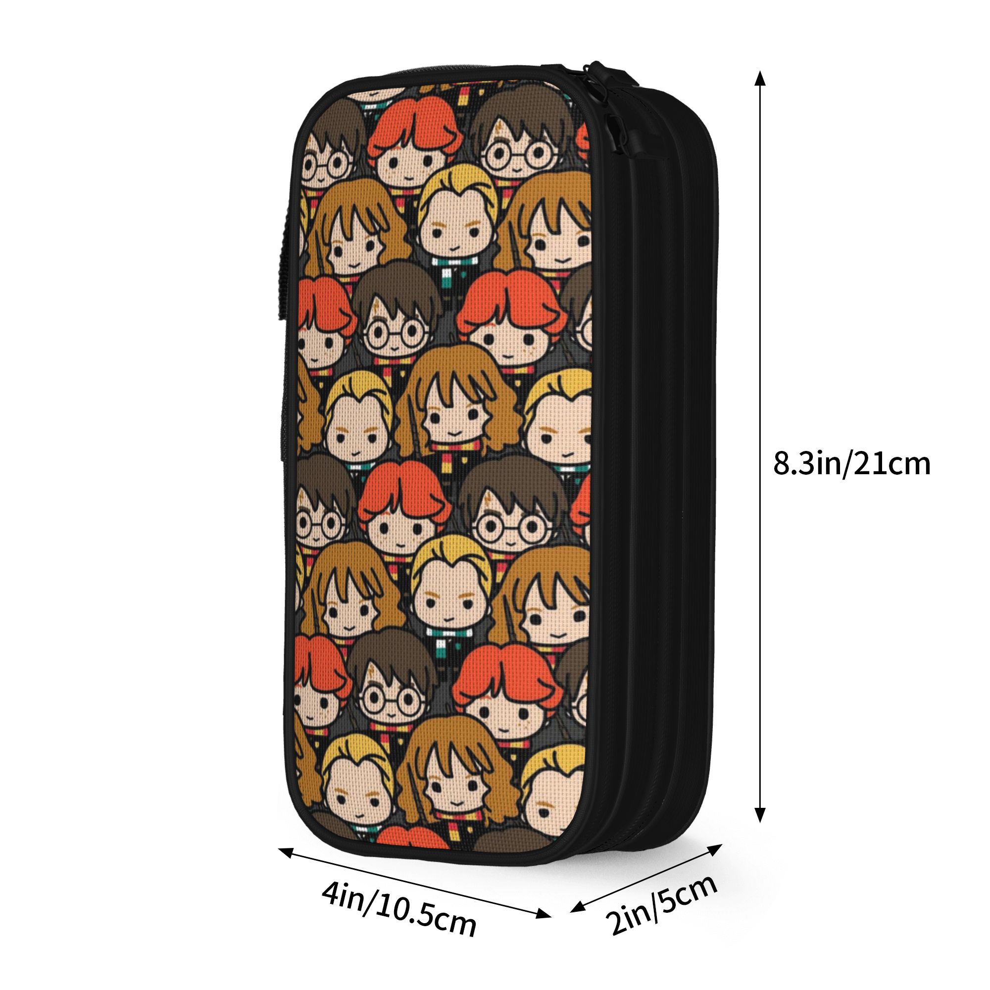 H-HP-P Harry Potter etui dubbele laag grote capaciteit schoolaccessoires pennenkoker: Goud