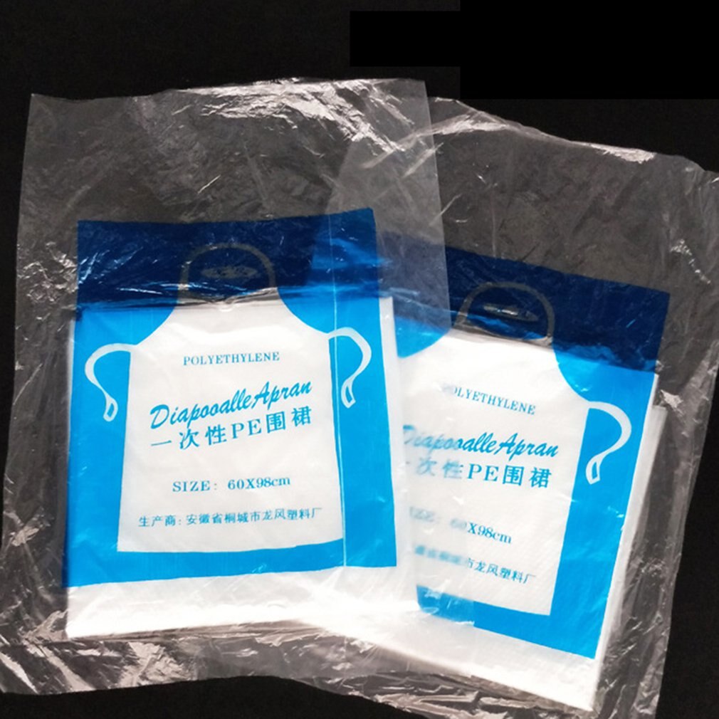 1 set wegwerp plastic schorten waterdicht en oliebestendig schort fondue kreeft diner maaltijd schilderen schort