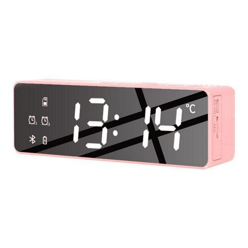 LED Digital Display Mirror Alarm Clock USB Charging Intelligent Induction Wake Up Lamp Night Light Bluetooth Speaker Alarm Clock